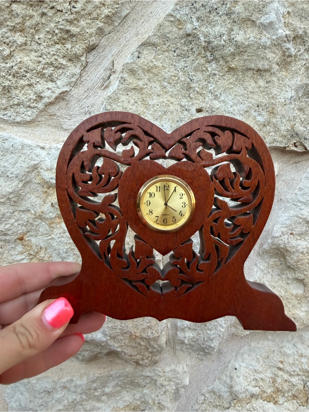 Wooden Heart Clock